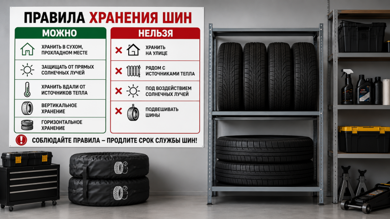 Как правильно хранить шины в межсезонье